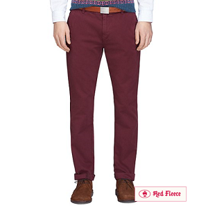 Slim Fit Lightweight Chinos - Burgundy